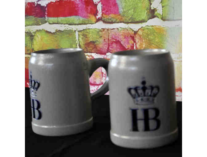 Set of 2 Hofbrauhaus Oktoberfest gray stoneware beer mug - 0.5 Liter