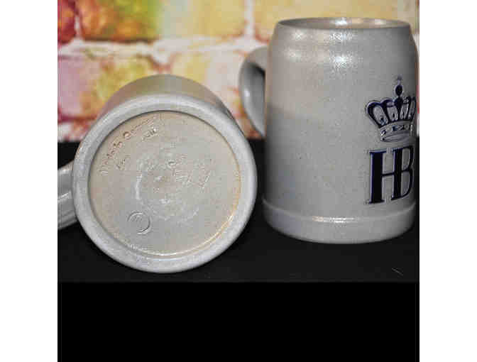Set of 2 Hofbrauhaus Oktoberfest gray stoneware beer mug - 0.5 Liter