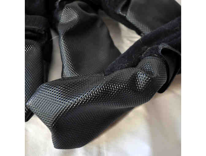 Waterproof Sole, Fleece Top Dog Booties With 2 Velcro Closure Straps - Black