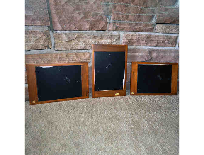 Vintage Handpainted African Tribal Art on Fabric - Framed Under Glass - Set of 3 Paintings