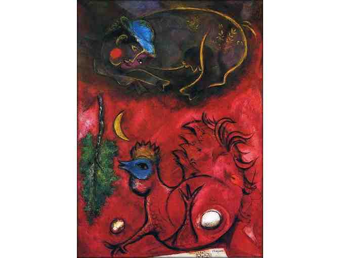'Listening To The Cock' by Marc CHAGALL:  Leather ART WATCH !