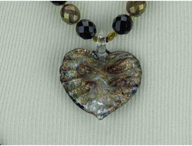 1/Kind Stunning and Unique Necklace w/Onyx, Tigers Eye, Austrian Crystal Pearls, Topaz!