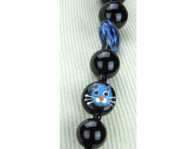 Kitty Cats and Black Onyx are Featured in this 1/KIND GEMSTONE NECKLACE #244