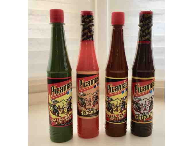 Square Tablecloth with traditional Guatemalan hot sauces