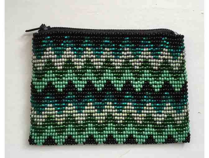 Guatemalan heart bracelet and beaded coin purse