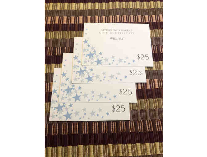 $100 Giftcard to Wildfire Restaurant