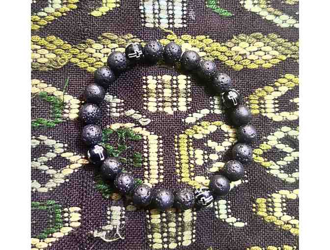 Set of 2 Volcanic Rock Bracelets