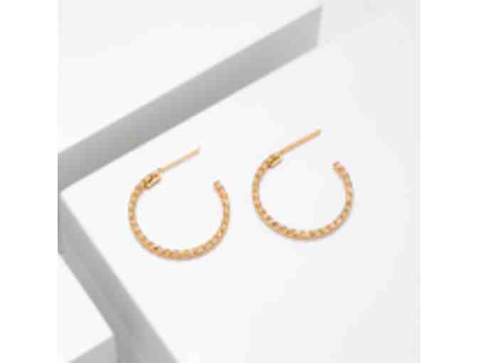 Layer Sara Briggs' Gold Treasure Mini Hoop and Cuff