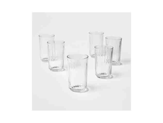 Twelve Glass Tumblers with Four Felted Cozies