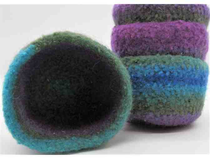 Twelve Glass Tumblers with Four Felted Cozies