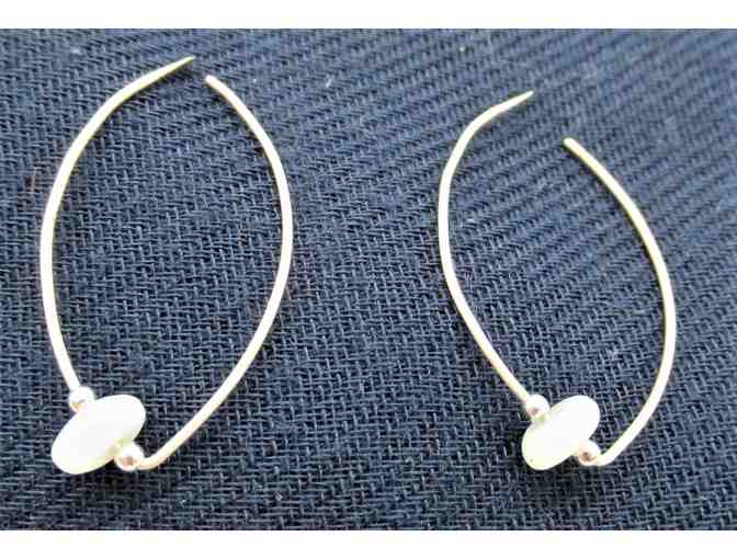 Amazonite Power Earrings with Single Silver Bead Offsets