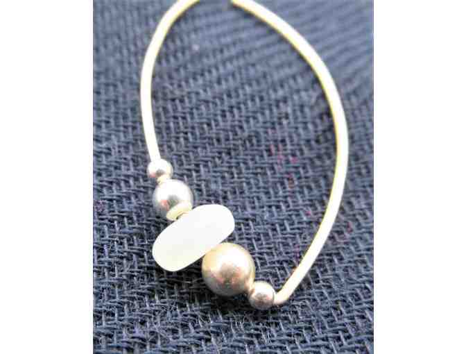 Amazonite Power Earrings with Two Silver Bead Offsets