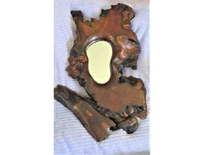 Redwood Burl Wood with Mirror Center