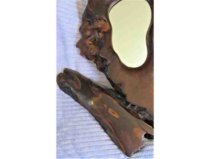 Redwood Burl Wood with Mirror Center