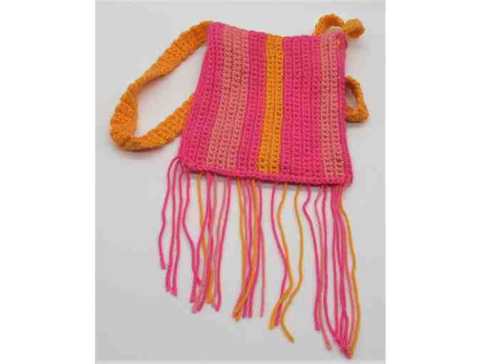 Fabric-Lined Crocheted Handbag