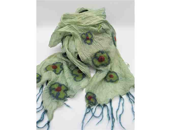 Handmade Green Flower Scarf