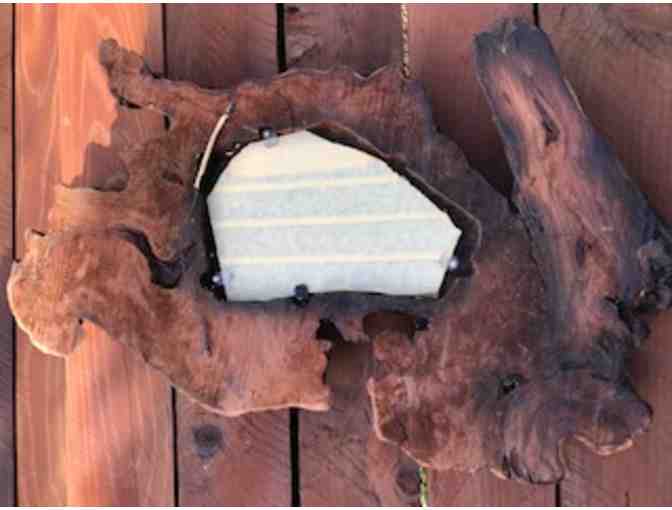 Redwood Burl Wood with Mirror Center