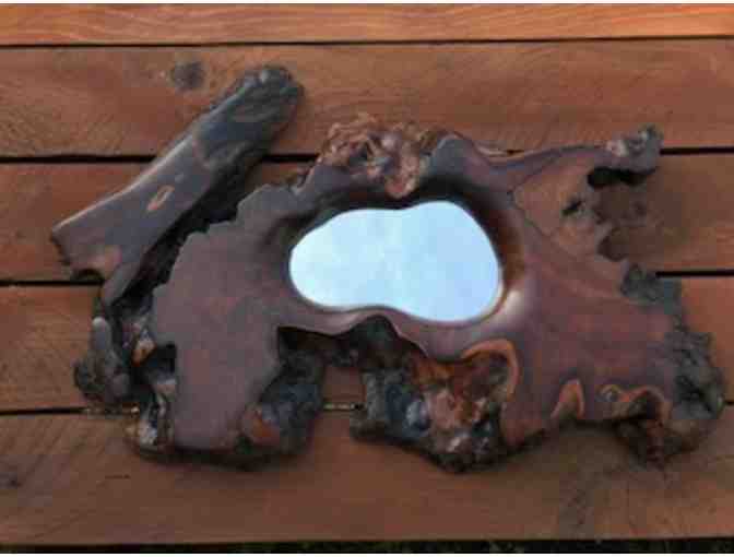 Redwood Burl Wood with Mirror Center