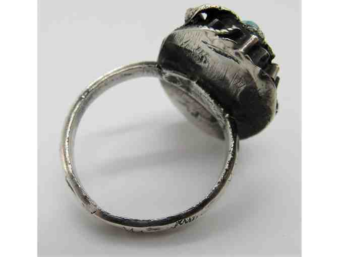 Egyptian-themed Silver Bracelet with Necklace and Ring Set