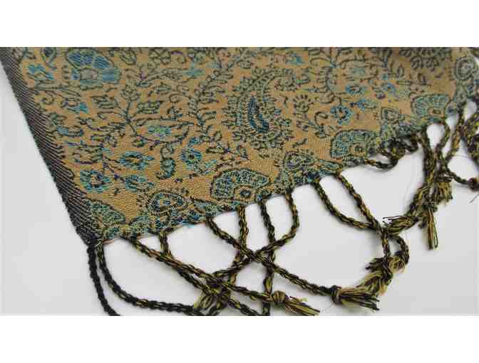 Versatile Teal and Tan Scarf