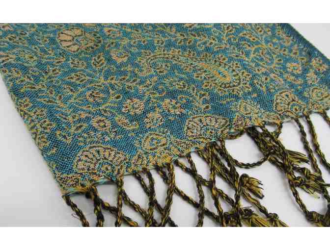 Versatile Teal and Tan Scarf