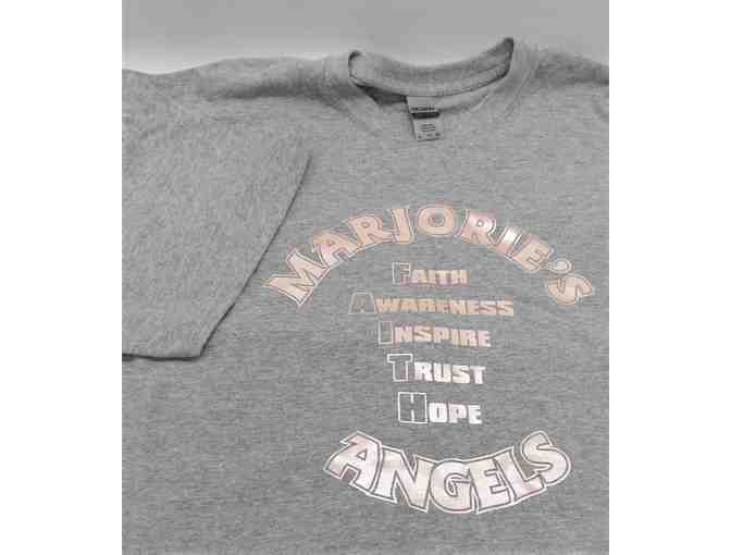 Marjorie's F.A.I.T.H. Angels Large Canvas Bag and XL Grey Shirt