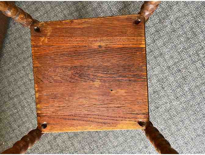 Antique Two Tier Wooden Side Table Plant Stand Turned Bobbin Legs