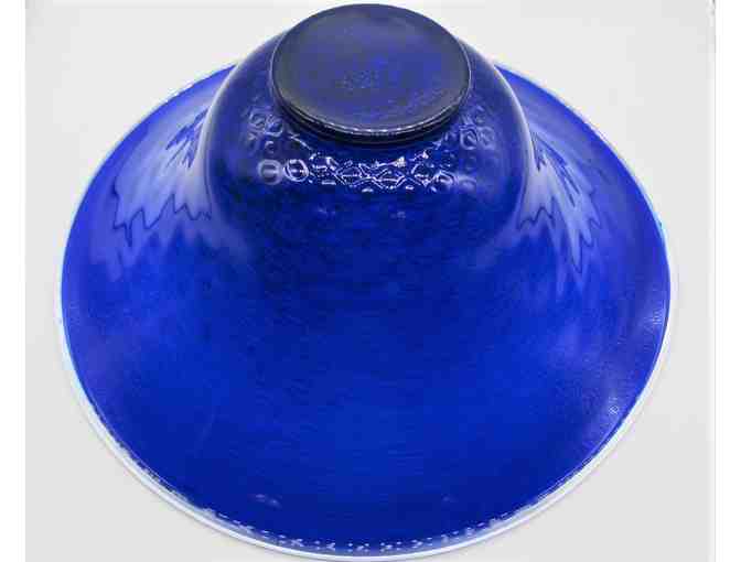 Gorgeous Large Blue Art Glass Bowl