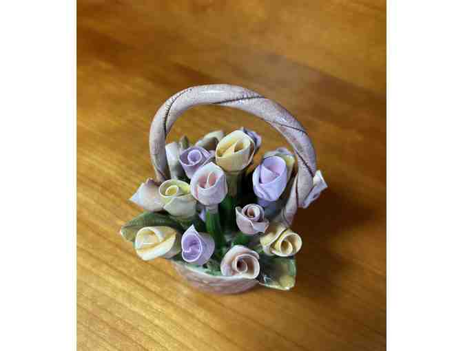 Miniature Basket with Rosebuds