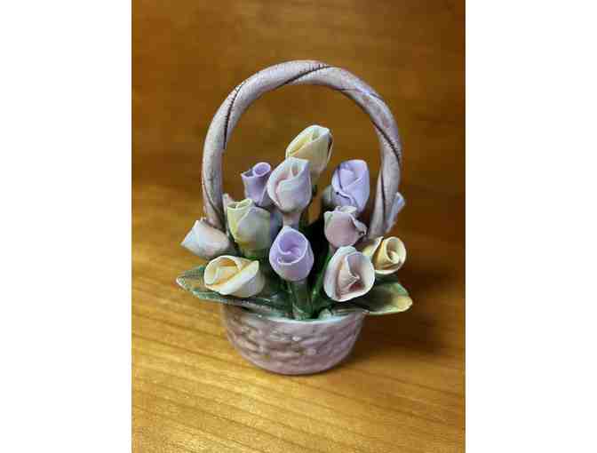 Miniature Basket with Rosebuds