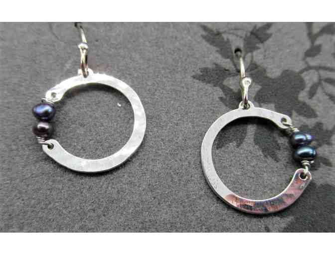 Holly Yashi Bangle Silver Bracelet and Petite Silver Hoop Earrings