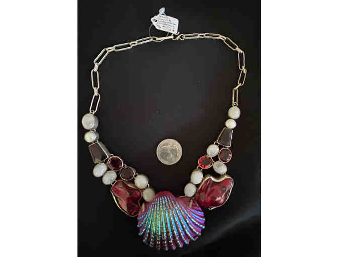 Shell, Moonstone and Pearl Necklace