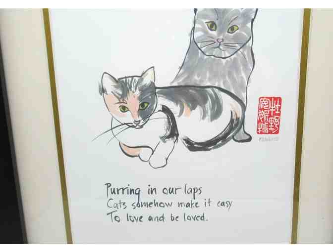 Makino Studios Purring in our Laps Framed Print