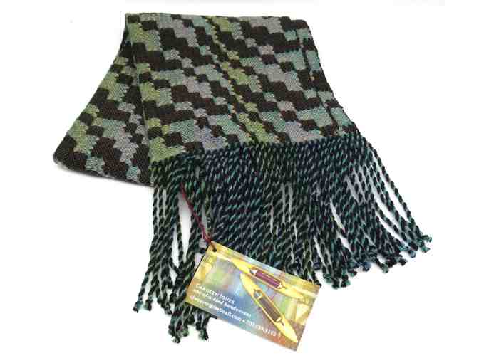 Beautiful Handwoven Silk Wool and Meander Scarf by Carolyn Jones