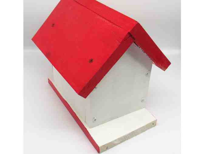 White with Red Trim Bird House