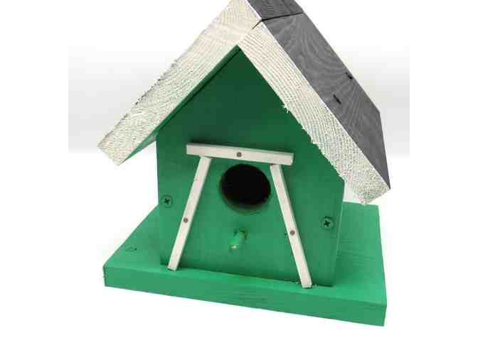 Green with White Trim Bird House