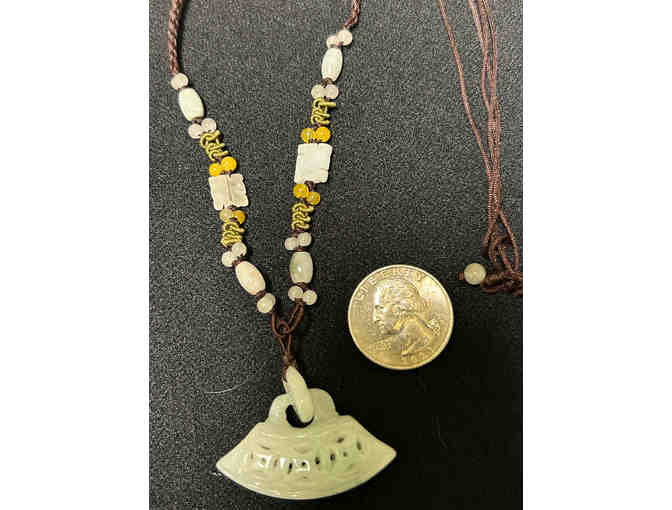 Carved Jade Pendant Necklace from Vietnam