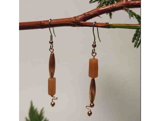 Adventurine and Copper 'Two Thin' Earrings by Betsy Roberts - Photo 1