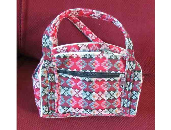 Red Tapestry Hand Bag - Photo 1