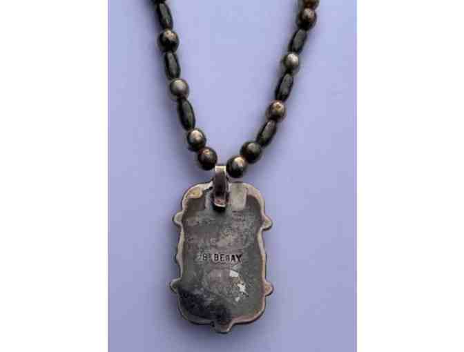 Turquoise Navajo Necklace with Silver Beads