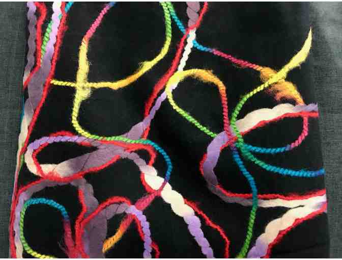 Felted Wool and Embroidery Scarf/Wrap