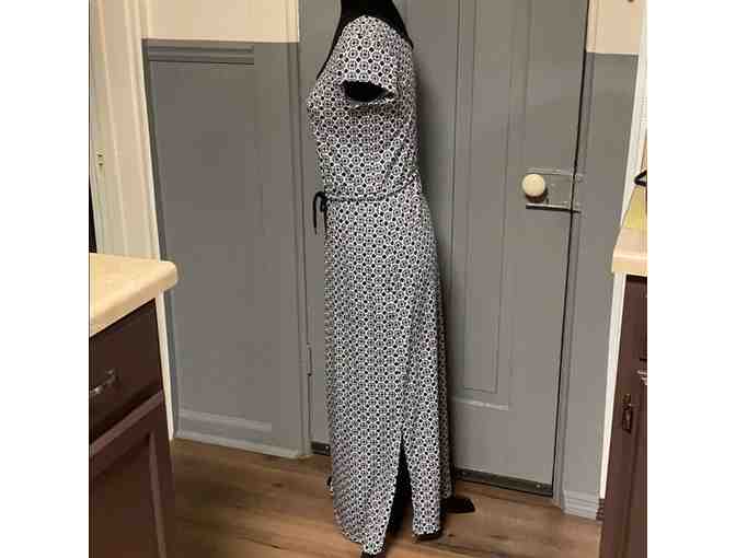 Printed Drawstring Waist Maxi Dress (Size S)