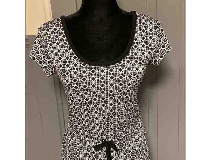 Printed Drawstring Waist Maxi Dress (Size S)