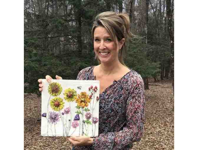 Hanging Daisy Plaque by Krissy Romano Botanical Artwork