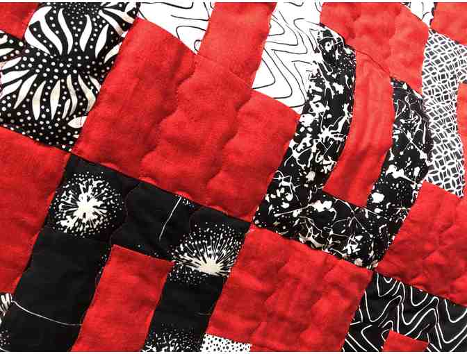 Homemade Quilt - Black, White and Red