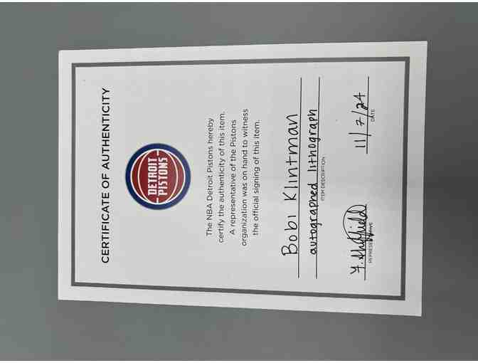 Detroit Pistons: Autographed Bobi Klintman Poster