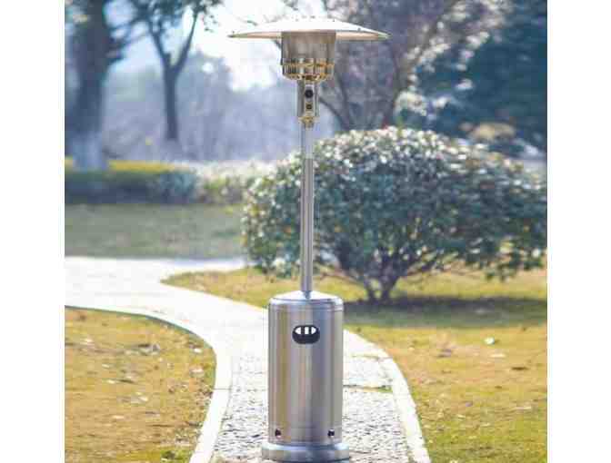 BTU Stainless Steel Propane Standing Patio Heater with Wheels