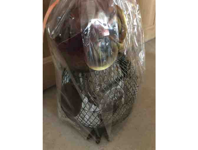 A Lighted Owl Basket filled with Goodies