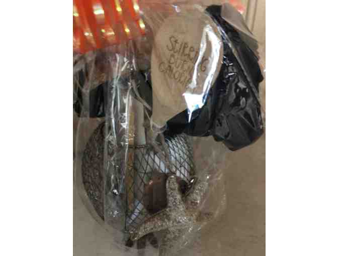 A Lighted Owl Basket filled with Goodies