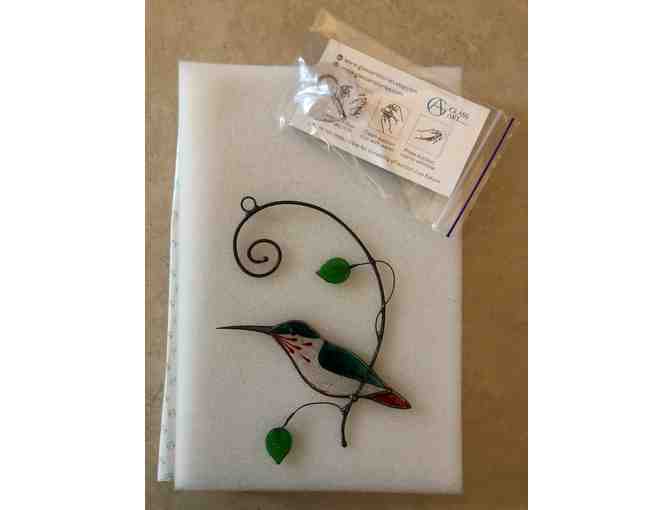 Handmade Glass and Metal Suncatcher - Hummingbird